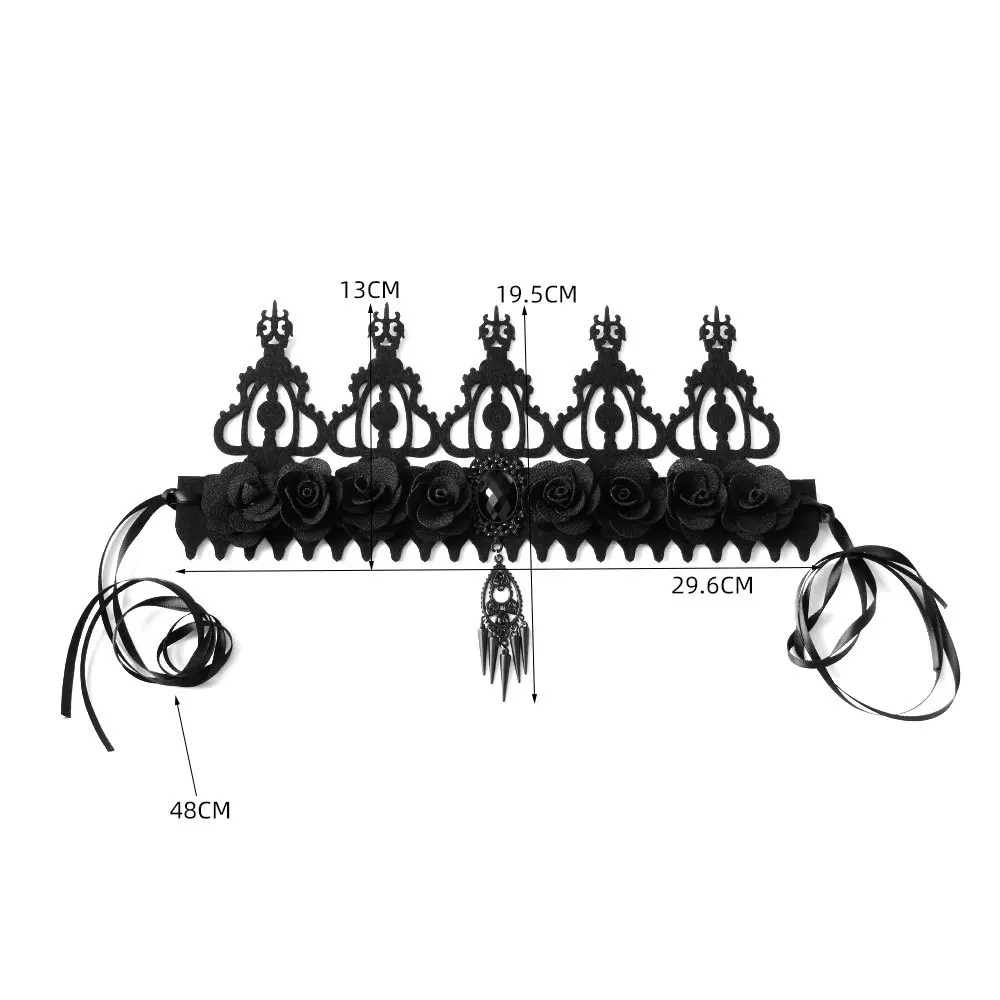 Черный цветок корона тиара украшения для волос для женщин Готический женский свадебные аксессуары украшения для волос принцесса голова Королевы Ювелирные изделия