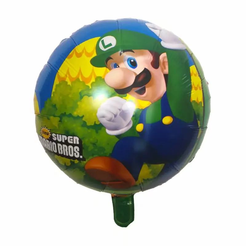 10 шт. воздушные шары из фольги Super Mario 18 дюймов синие и красные круглые товары для