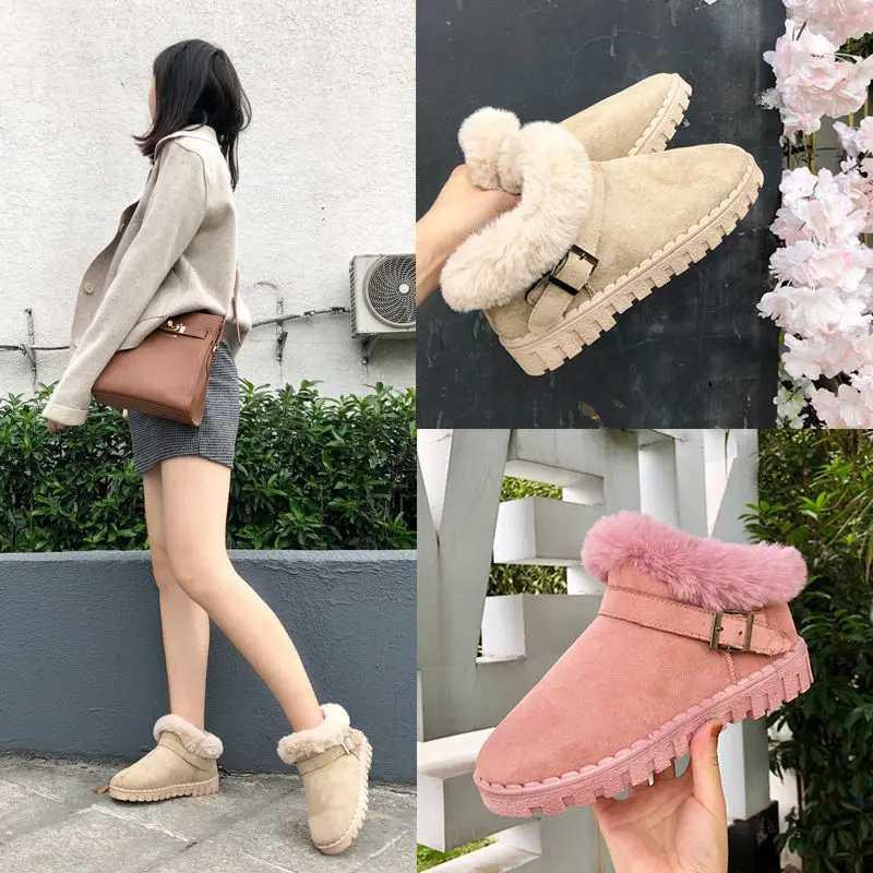 

Snow boots female students thickening wild new plus velvet Korean version of the non-slip cute 2019 winter warm cotton shoes wom