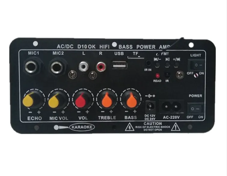 

Плата усилителя мощности со встроенным Bluetooth Радио разъемом двойной микрофон разъем регулируемый ревербератор 12 В/24 В/220 В Универсальный