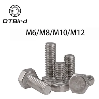 

DIN933 304 stainless steel full thread fine 0.75/1.0/1.25/1.5 M6 M8 M10 M12 screws External hex 304 bolt DT2