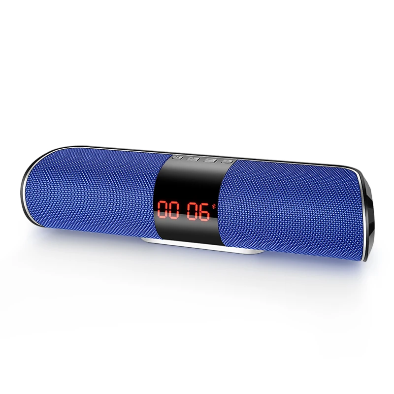 blue SANLEPUS Bluetooth наружный динамик металлический портативный супер бас беспроводной громкий динамик 3D стерео музыка объемный с TFCard Aux - Цвет: blue