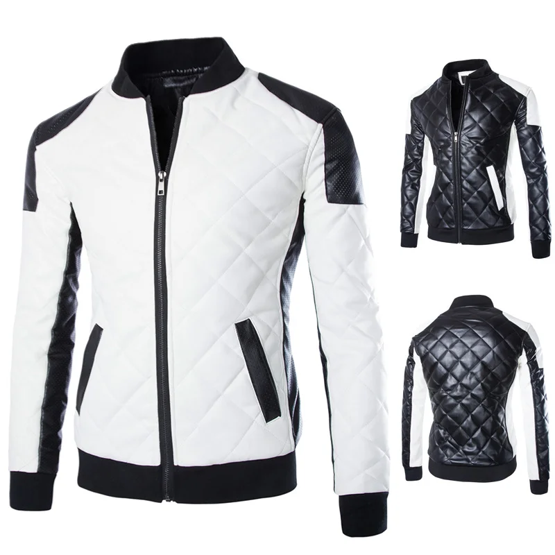 2020 Men's Washed Leather Fashion Diamond Large Size Jacket Men Chaqueta De Cuero Para Hombre | Мужская одежда