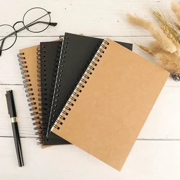 

Retro Spiral Coil Sketchbook Kraft Paper Notebook Sketch Painting Diary Journal Student Note Pad Book Memo Sketch pad