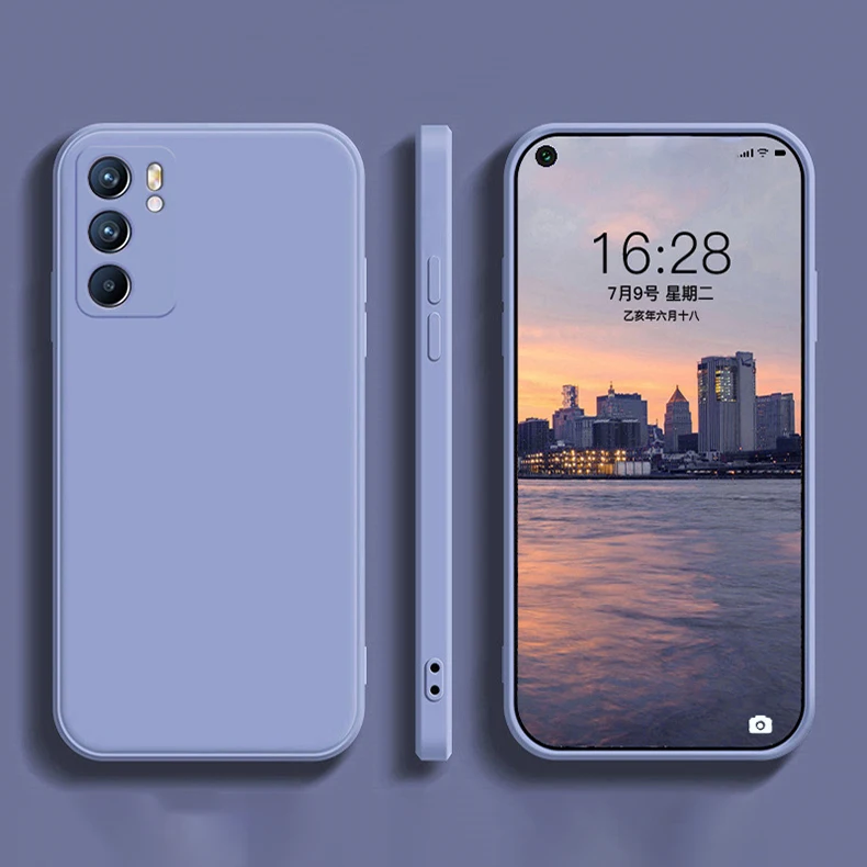 Square Liquid Silicone Case for OPPO Reno 6 Pro Plus Ultra Thin Protect Funda Reno6 6Pro ProPlus 5G Original Phone Cover Classic oppo phone cover Cases For OPPO