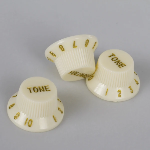 Set Of 3pcs Cream Knobs 1 Volume 2 Tone For Electric Guitar Quality ABS Part