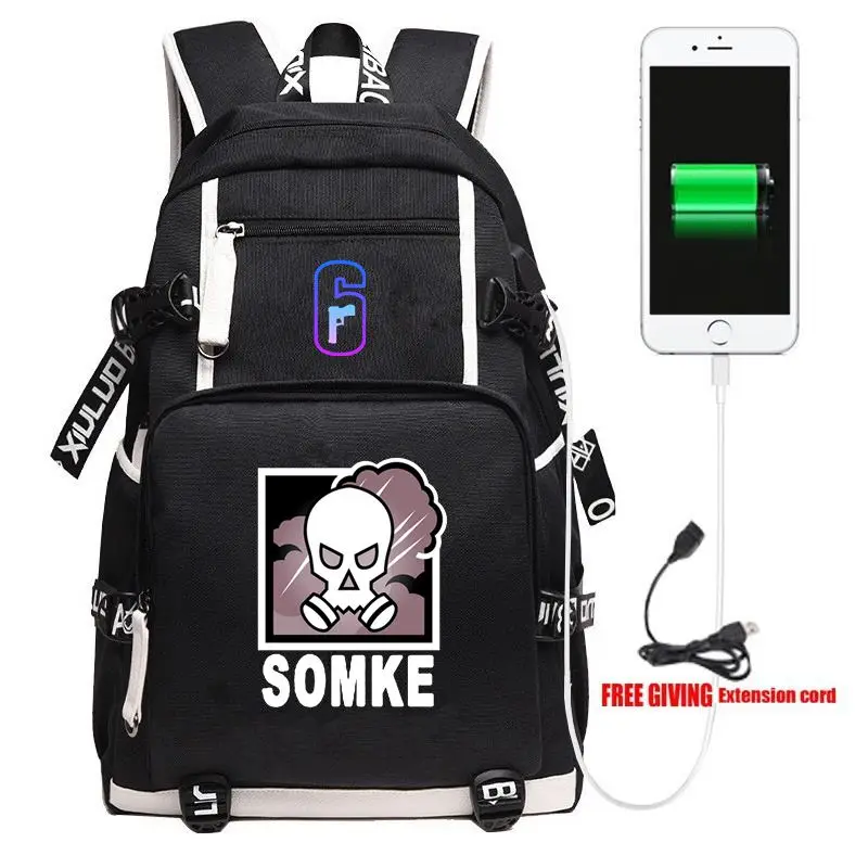 New Game Rainbow Six Backpack Men Travel Shoulder Laptop Bags Cosplay Anime Kids Teens School Student Bags Bookbag