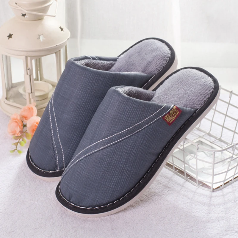 

Winter Slippers Men Winter Couple Home Men Slippers Lightweight Non-slip Fur Slippers Soft Comfy Indoor Shoes