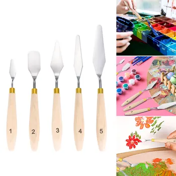

1 PCS Painting Mixing Scraper Stainless Steel Spatula Palette Knife Oil Painting Scraper Artists Palette Knife Flexible Art Tool