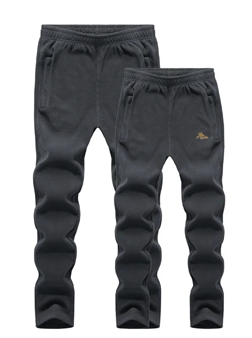 Мужские полярные флисовые тренировочные штаны осень зима матовый уплотненные