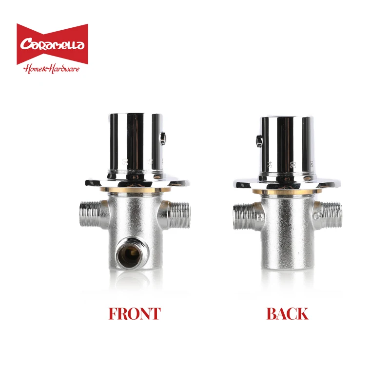 DN15 Solid Brass Thermostatic Mixing Valve Thermostat Faucet for Shower System Water Temperature Control Chrome Home Improvement