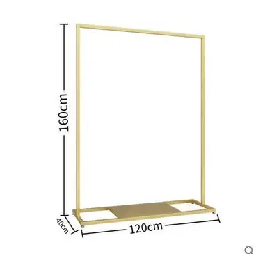 Gold simple clothing rack clothing store display rack floor-to