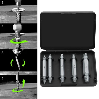 

4/5/6 pcs Double Side Screw Remover Stripping Tool Drill Bit Set Broken Head Screw Removal Tool Bolt Screw Extractor Breaker