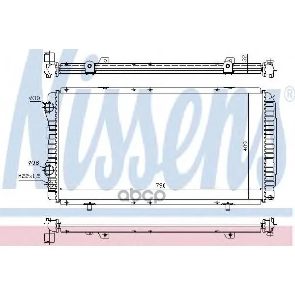 Радиатор Fiat Ducato/Citroen Jumper/Peugeot Boxer 2.0/1.9d-2.8td 94- Nissens 61390 Nissens арт. 61390