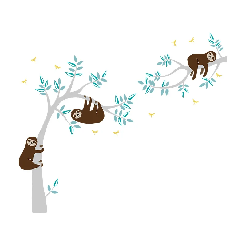 C Индивидуальные 3 Koalas на дереве Виниловые настенные украшения для детской декора Съемная Настенная картина DIY наклейки для детей детские комнаты украшение для комнаты - Цвет: C