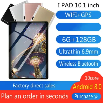 

2020 New Android 8.0 Tablet 6G+128GB WiFi Tablet PC Dual SIM Dual Camera Bluetooth 4G WiFi Call Phone Tablet Gifts