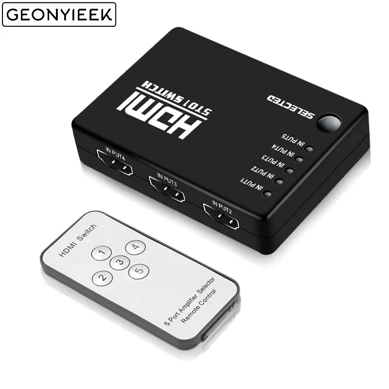 Новый HDMI коммутатор сплиттер концентратор 5 портов 1080P видео с ИК пультом