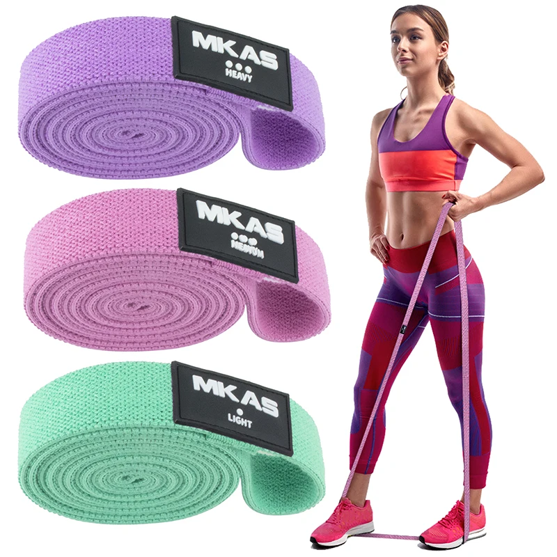 Fitness Resistance Bands Workout Hip Loop Elastic Exercise Band Gum Sport Yoga Strength  3-Piece Non-Slip For Leg Home Equipment