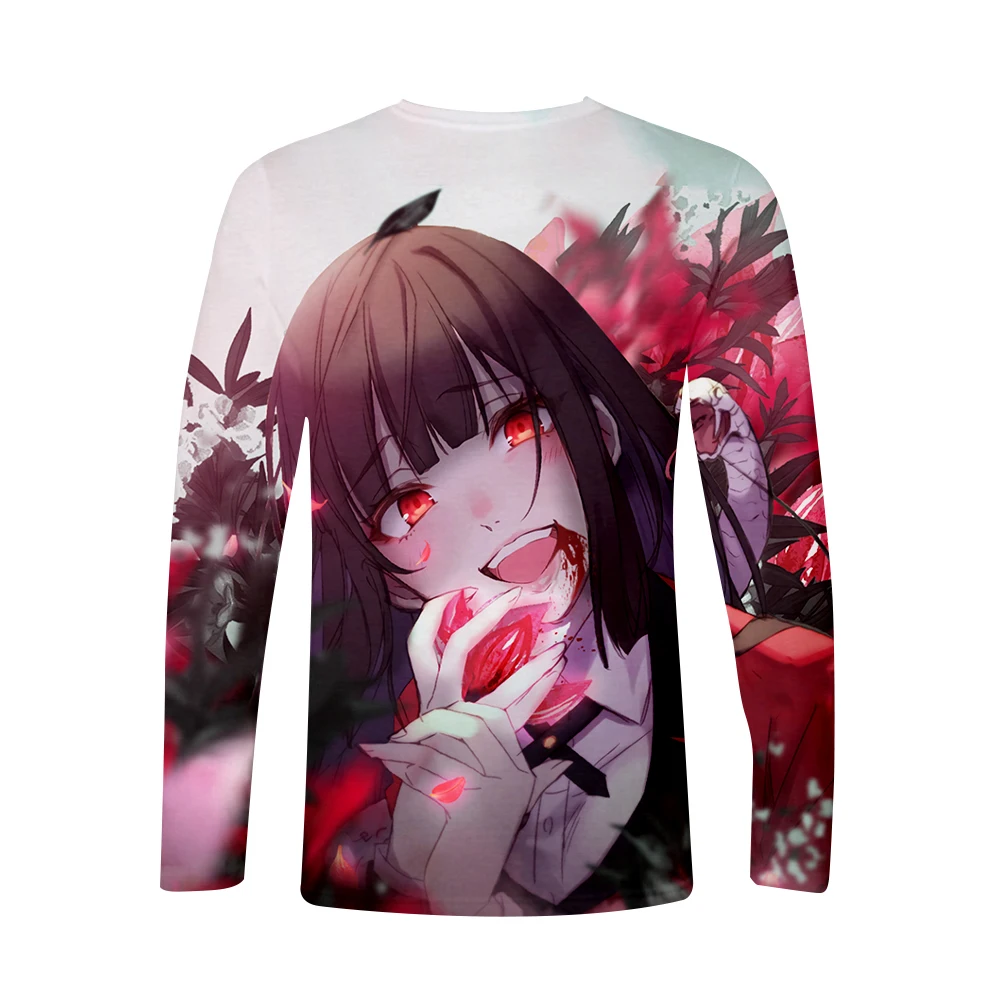 Kakegurui/футболка Летняя футболка с длинными рукавами и принтом Новая футболка модная повседневная футболка с длинными рукавами крутая летняя футболка
