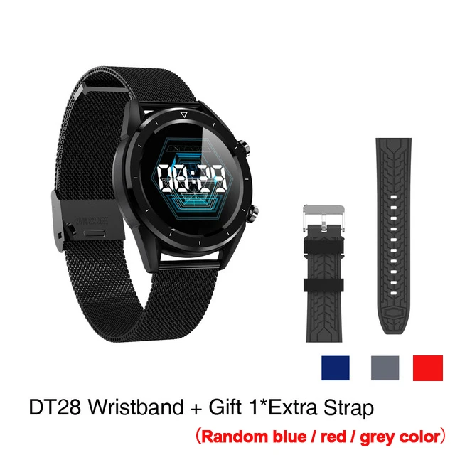 Black StainlessSteel DTNO. I DT № 1 DT28 ЭКГ пульсометр Смарт-часы IP68 Водонепроницаемый Фитнес, измеритель артериального Давление спортивные умные часы VS N58 - Цвет: Black StainlessSteel