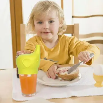 

New Elephant Shape Suction Nozzle Bottle Cover Soft Silicone Water Caps Spill-proof Bottle Drink Cup Bottle For Kids Soft M U4V1
