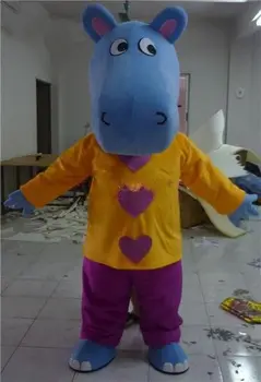 

New Version the Big Head Hippo Mascot Costume Adult Birthday Party Fancy Dress Halloween Cosplay Outfits Clothing Xmas