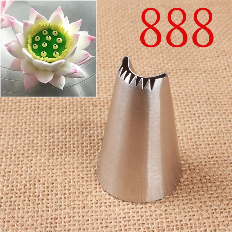 

#888 Large Size Lotus Petals Piping Tips Cake Decorating Tools Stainless Steel Icing Nozzle Cream Nozzles Pastry Tips