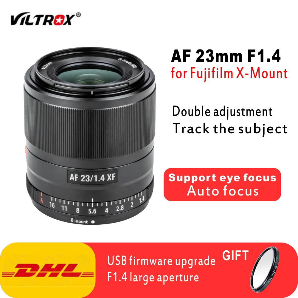 VILTROX 23 мм f1.4 XF Автофокус Макро объектив APS-C широкоугольный с апертурой для
