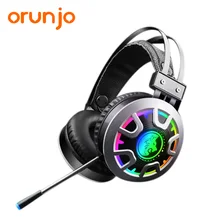 Проводные Игровые наушники стерео звук наушники для ПК шумоподавление с микрофоном красочный RGB светильник регулятор громкости для настольного ноутбука
