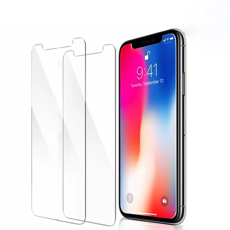 2 шт. Защитное стекло для iphone 11 pro max полностью прозрачное экрана X XS 7 8 plus