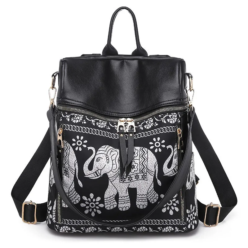 

Fashion Multifunction Women Backpack High Quality PU Leather Women Backpacks Brand Large Capacity Ladies Elephant Backpack 2019