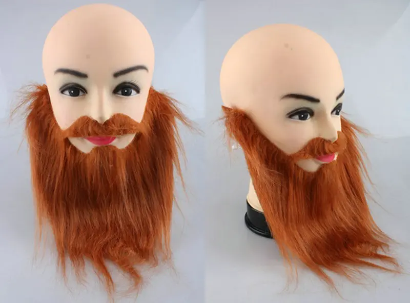 Halloween Makeup Ball Party Performance Figure Facial Part Dressing up Props Brown Collateral Gills Bearded COS Props
