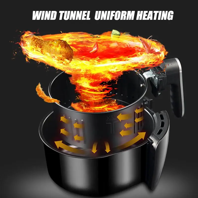  1300W 2.6L Electric Air Fryer Multi Cooker Fryer Timer Temperature Control Power Oilless Fried Kitc - 4000416719270