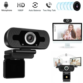 

1080P HD Webcam with Mic Rotatable Autofocus USB PC Desktop Web Camera Cam Mini Computer WebCamera Cam Video Recording Work