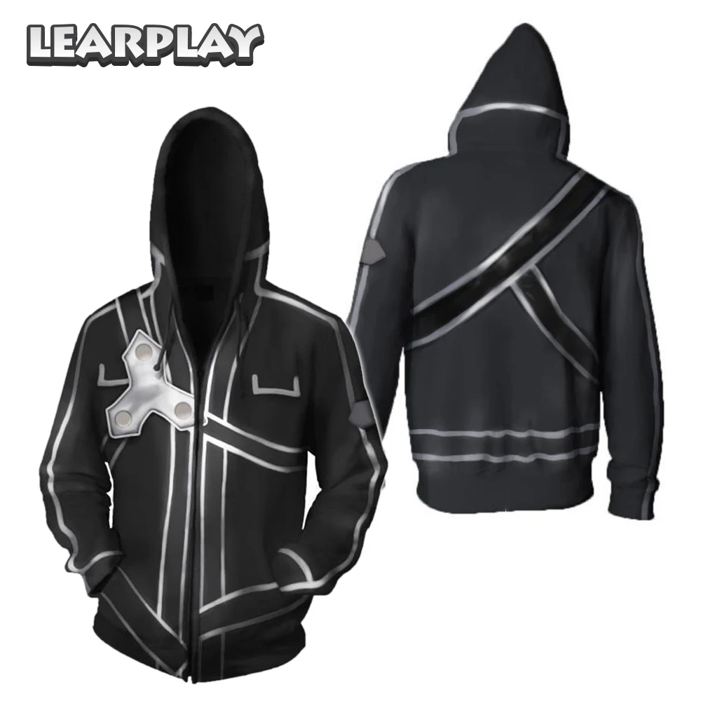 Anime Sword Art Online Hoodie Sweatshirts Jacket Zipper Coat Cosplay Costume