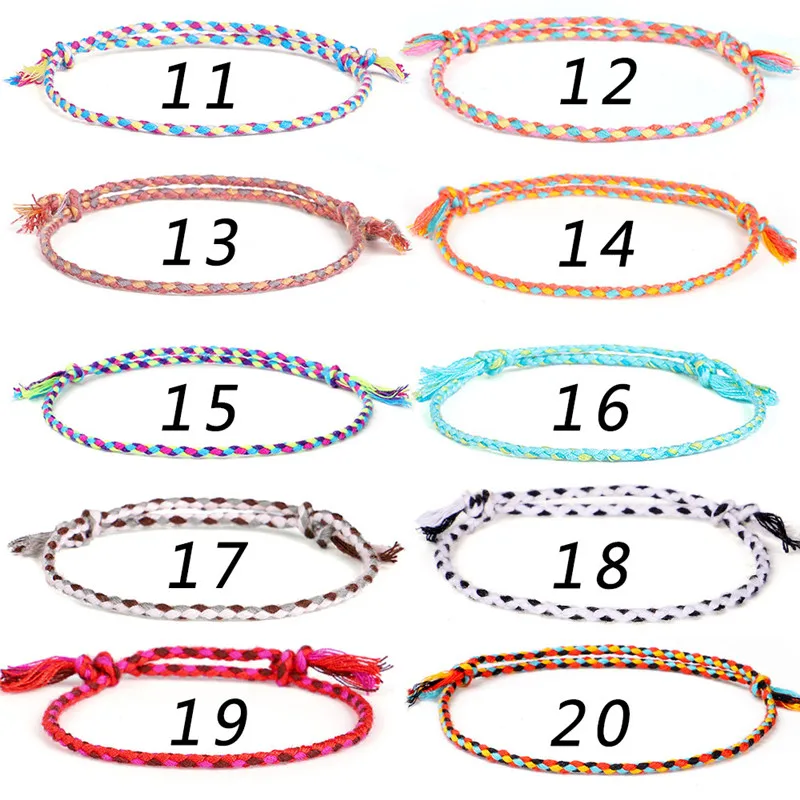 Handmade National style Color Cotton Rope Bracelet Tibetan Buddhist Lucky Charm Tibetan Thread Bracelets & Bangles For Women Men