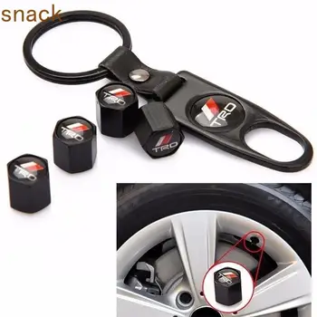 

5pcs/Set Car Styling Key Chain Wheel Tire Parts Valve Stem Caps Cover for Toyotas CROWN REIZ TRD Race LOGO Car Tire Accessories