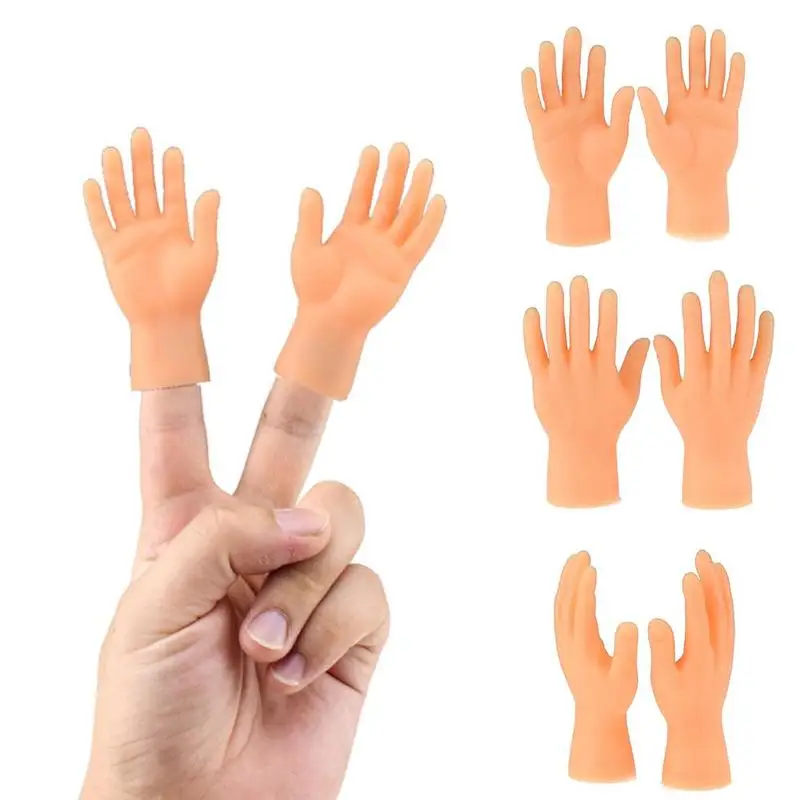 2pcs Novelty Finger Cover Toys Left Right Hand Set Of Two Finger Hands Puppets Crazy Silicone Finger Puppet Toys
