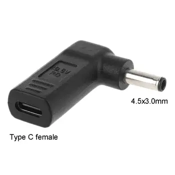 

USB Type C Female to 4.5x3.0mm Plug Dc Power Adapter Converter for Dell XPS12 13 9360 9350 Laptop Charging Cable Cord