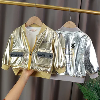 

Children Windbreak Jacket Reflective Silver Casual Jackets Night Light Clothes Long Sleeve Outerwear For 4 6 Years Kids Clothes