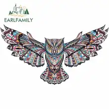 EARLFAMILY 13cm x 7.3cm Owl Spreading Wings Fine Decal 3D DIY Funny Car Stickers RV VAN Windshield Bumper Windows Vinyl Car Wrap
