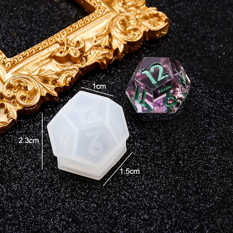 EUBUY Silicone Resin Casting Molds Resin Dice Molds, Polyhedral Game Dice  Molds Multi-spec Digital Letter 3D Silicone Molds, Epoxy Resin Dice Molds  for DIY Table Games #1 