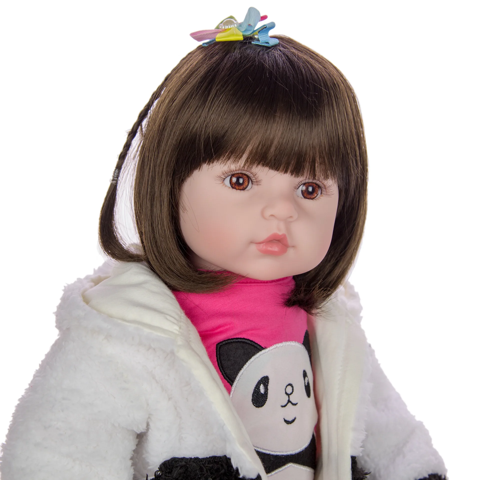 KEIUMI Baby Reborn для маленьких девочек, большие 60 см мягкие силиконовые куклы-панды, подарки на день рождения, игрушки для новорожденных