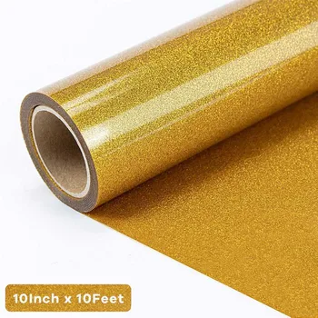 

Create Your Logo Design Glitter Heat Transfer Vinyl for T-Shirt 10 Inches by 10 Feet Glitter Roll Iron On HTV Printing glitter
