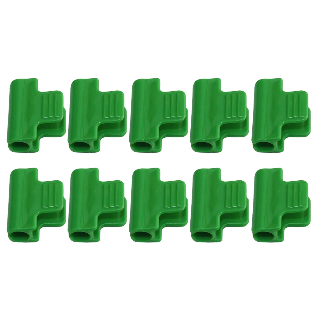 10Pcs Snap Pipe Clamps for Greenhouse Plastic Clamps Greenhouse Film Clips Garden Tool (Green)
