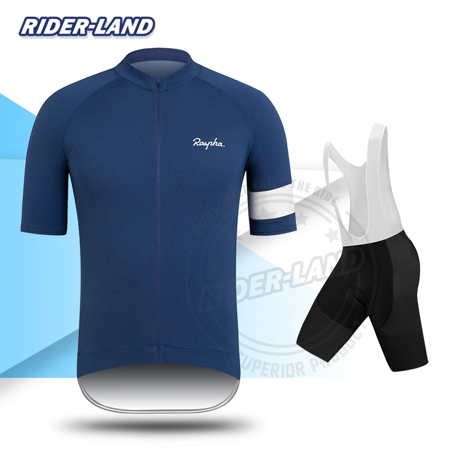 

Rapha Cycling Clothing Men Short Sleeve Jersey Set Road Bike Uniform MTB Team Clothes Triathlon Suit Summer Bike Breathable Wear