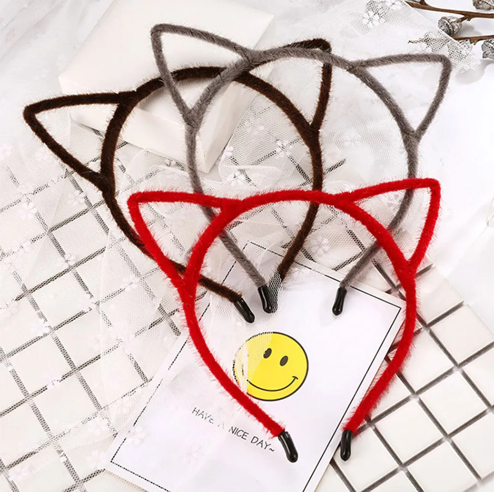  Girls Headband kids cute cat ears and velvet headband  Headwear Hair Accessories baby Washing Face Makeup Headwear