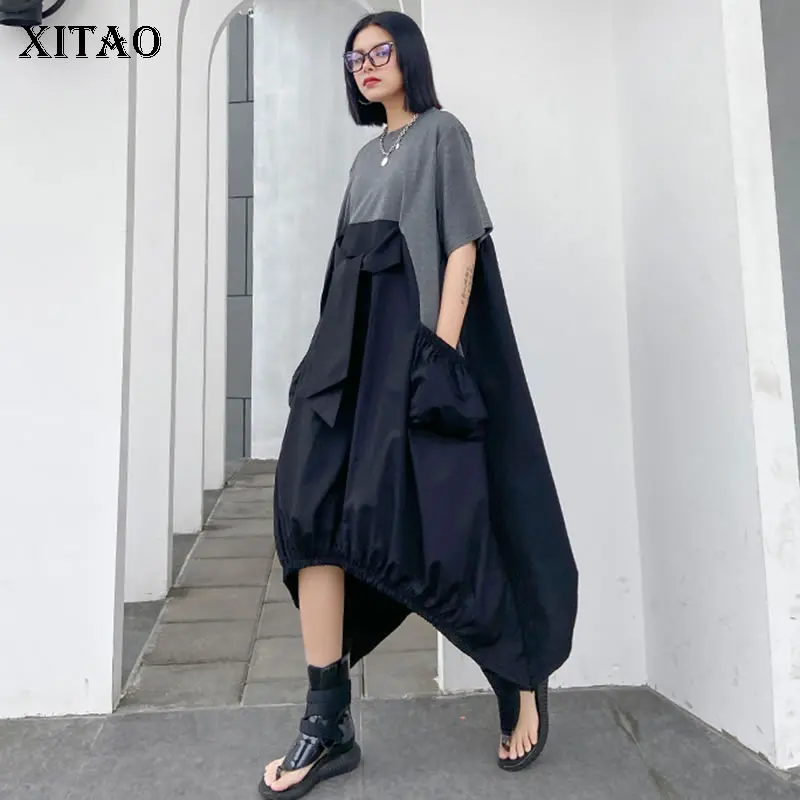 Женское плиссированное платье XITAO необычное свободное элегантное с коротким