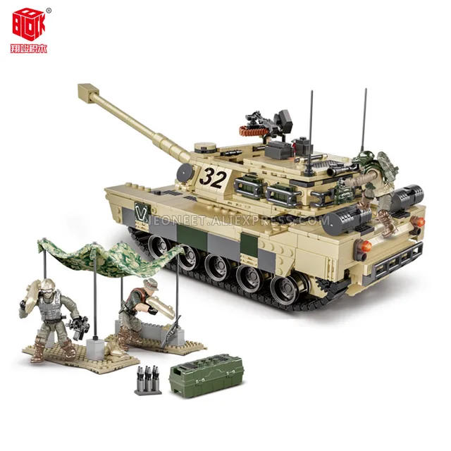 Fit MiniFigures Mega Bloks WWII Military Army Soldier T-34/85 M26 M1 Tiger Tank Lot Building Blocks Toys Model Weapon Set Lot 3