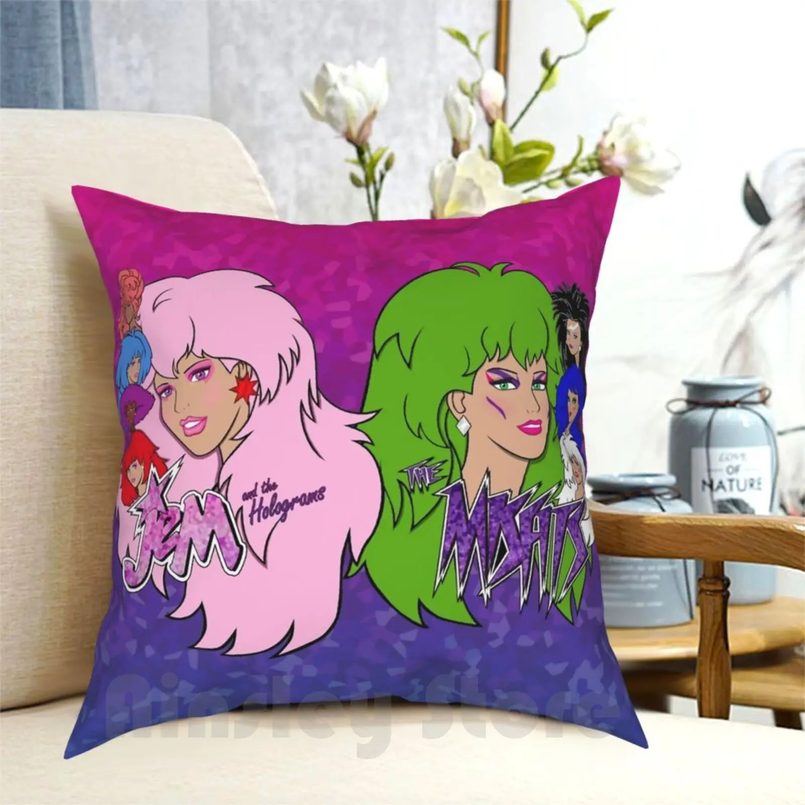Jem E Gli Ologrammi Vs The Pillow Case Stampato Home Soft Fodera Per Cuscino Fai Da Te Jem Jem E Gli Ologrammi Aja Shana Kimber Raya